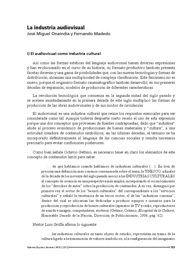 La Industria Audiovisual | PDF