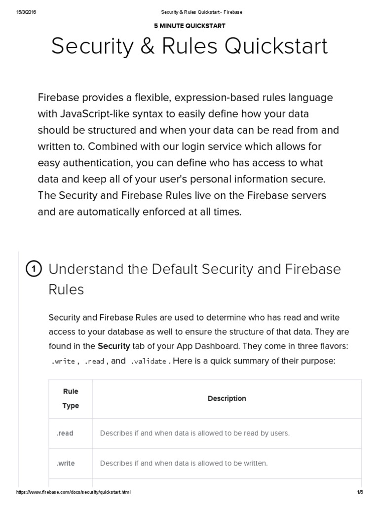 Firebase Security Rules Overview | PDF | Authentication | String ...