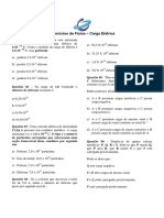 Exercícios de Física sobre Carga Elétrica