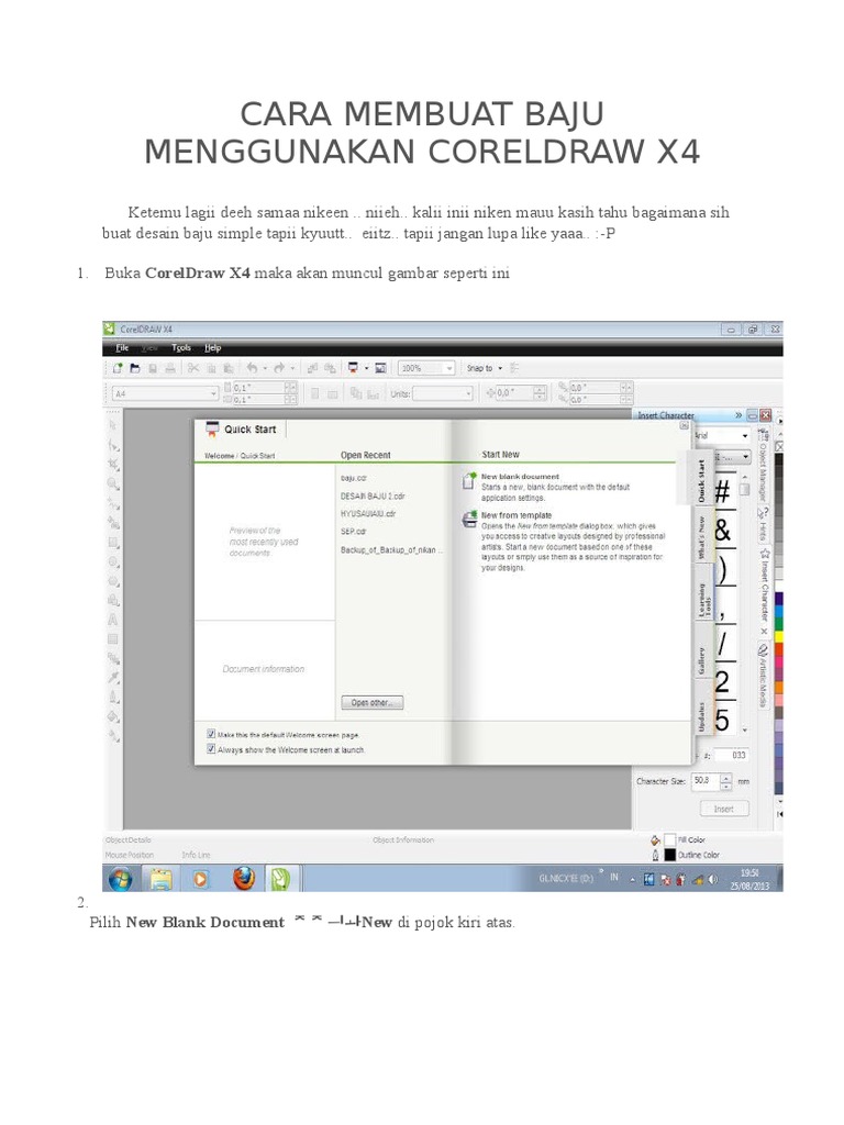 Cara Membuat Baju Menggunakan Coreldraw X4