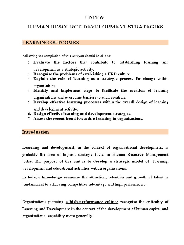 Human Resource Development Strategies | PDF | Organization Development ...
