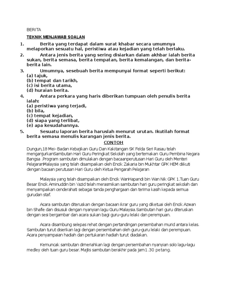 Soalan Pt3 Dalam Surat Khabar