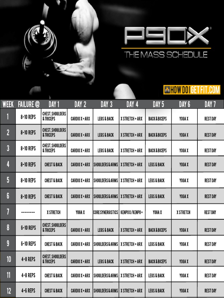 P90X Mass Schedule PDF