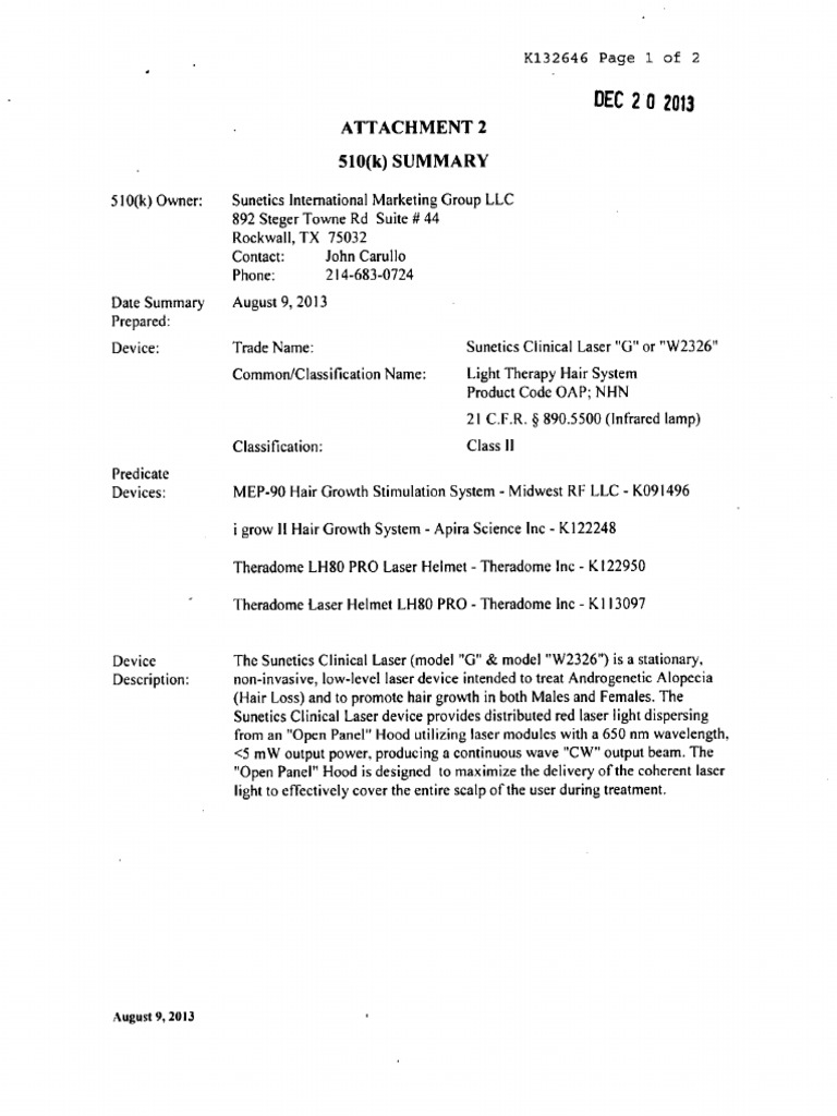 Attachment 2 510 (K) SUMMARY 5 10 (K) Owner 892 Steger Towne RD Suite