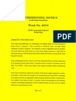 Commissioning Notice Week 44 2014 (SIL)