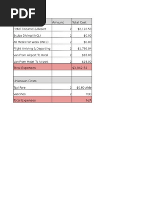 travel budget