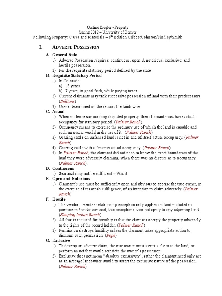 Understanding Adverse Possession Laws | PDF | Concurrent Estate | Easement