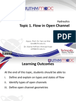 Hydraulics Topic 1 Flow in Open Channel