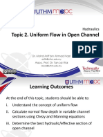 Hydraulics Topic 2 Uniform Flow in Open Channel
