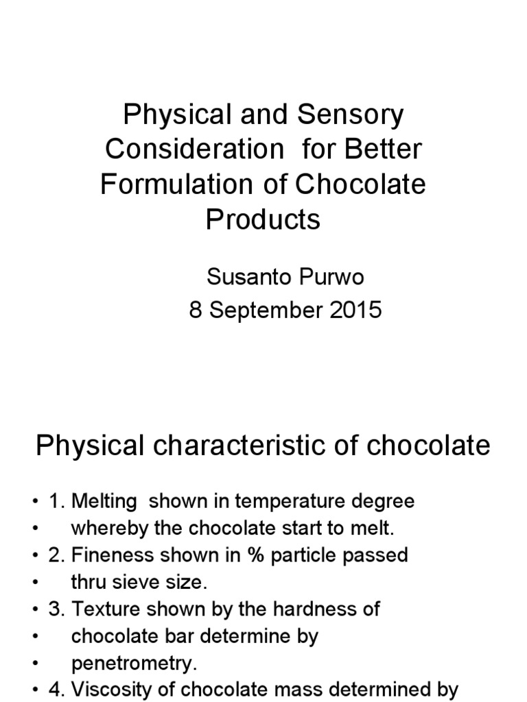Chocolate Formulation Insights | PDF | Cocoa Bean | Chocolate