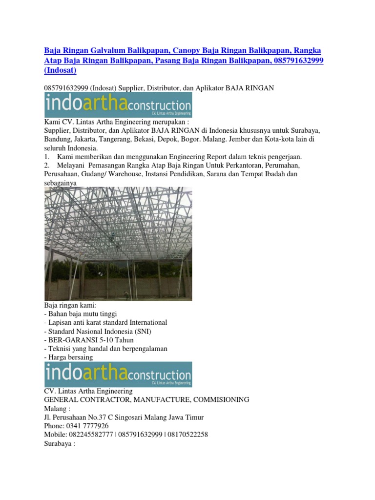 Baja Ringan Galvalum Balikpapan Canopy Baja Ringan Baja Ringan Galvalum Balikpapan Canopy Baja Ringan