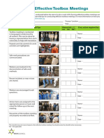 ABC Checklist Effective Toolbox Meetings English