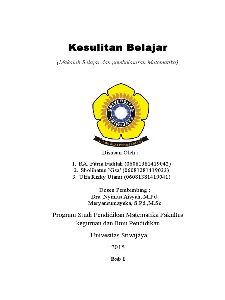 Makalah Kesulitan Belajar