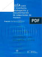 Guía Para El Inventario Catalogacion y Documentacion de Colecciones
