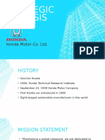 Strategic Analysis of Honda Motors Company Ltd.