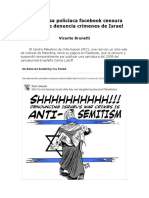 Empresa policíaca facebook censura dibujo que denuncia crímenes de Israel