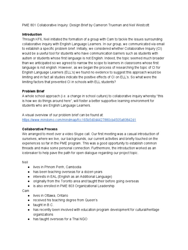 Collaborative Inquiry for ELL Support | PDF | English As A Second Or ...