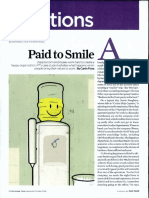 Paid To Smil: Happy Organization. PT's Case Study Illustrates What Happens W People Bring Their Values To Work. by F