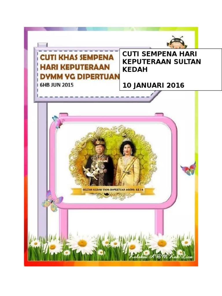 Cuti Hari Keputeraan Sultan Kedah  PDF