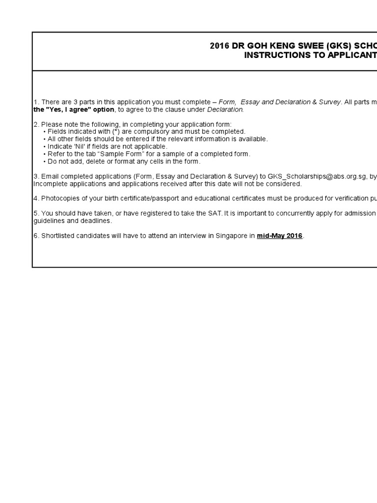 GKS Scholarship Application Guide 2026 | PDF | Sat | Test (Assessment)