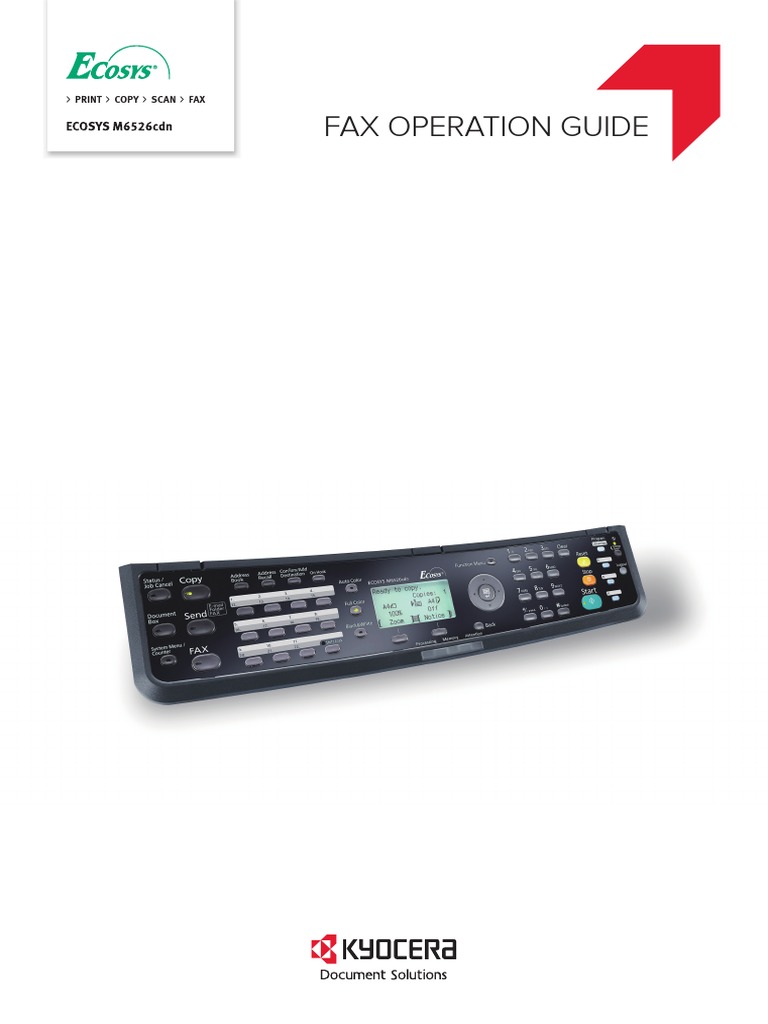 ECOSYS M6526cdn Fax Setup Fax Telephone