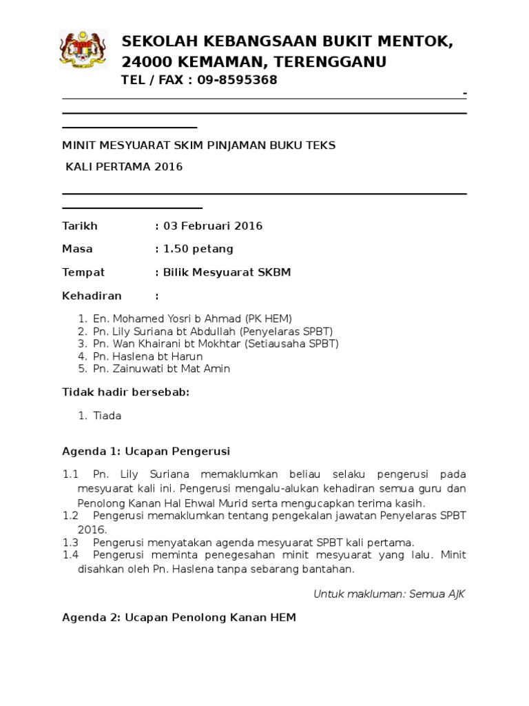 Minit SPBT 1 | PDF