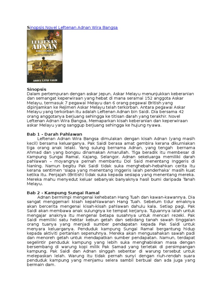 Latar Tempat Novel Leftenan Adnan