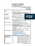 East Central University Department of Education: Lesson Plan Format