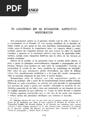 Laicismo En Ecuador Ecuador Iglesia Catolica