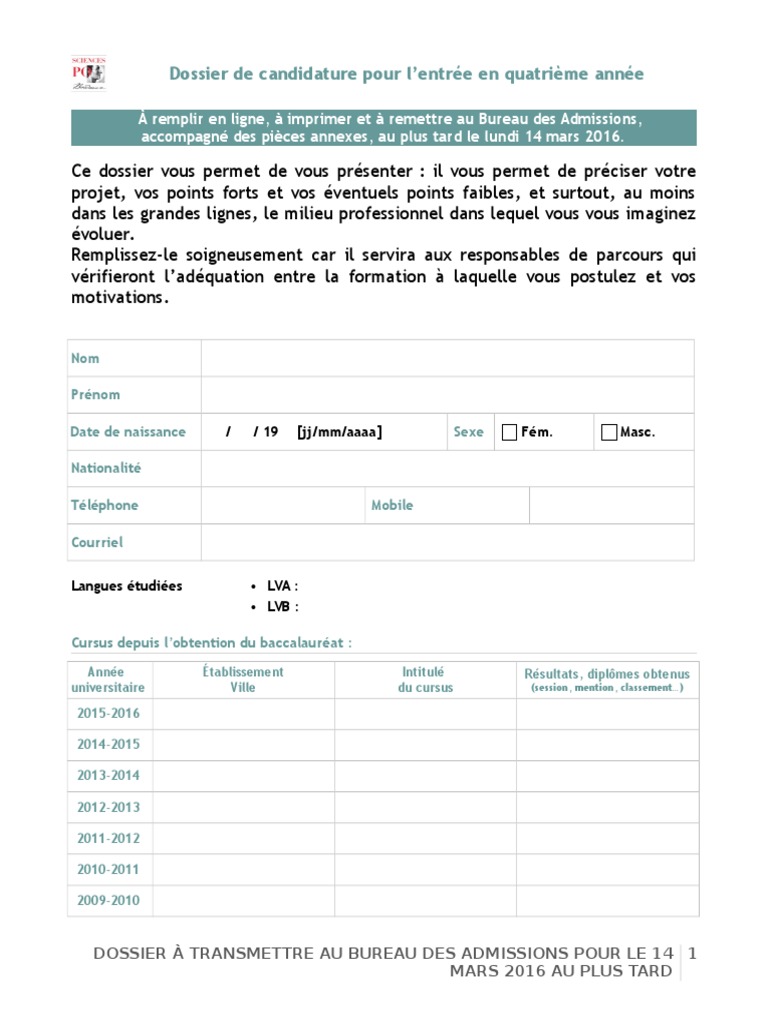 Dossier Projet Professionnel 4A Affaires
