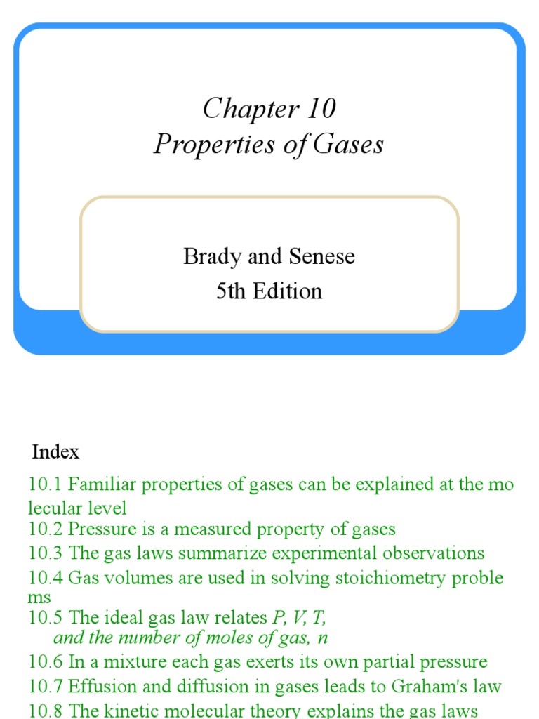 Chapter 10 Properties of Gases.ppt Gases Stoichiometry