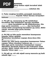 Jawapan Pemahaman Sejadah Rindu