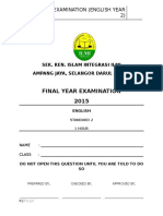 Final Year Examination (English Year 2)