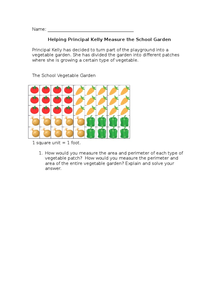 School Garden Math Activities | PDF | Language Arts & Discipline