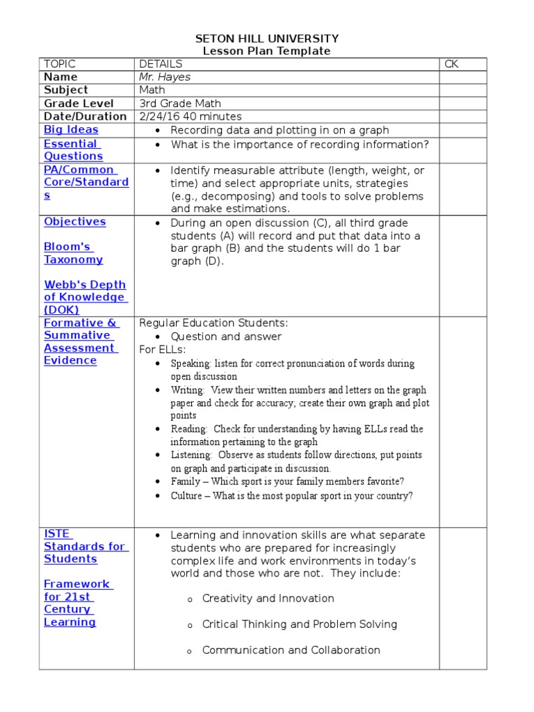 Bar Graph Lesson Plan | PDF | Chart | Lesson Plan