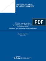 Delito, Marginalidad y Desempeño Institucional en La Argentina: Resultados de La Encuesta de Presos Condenados. 2014