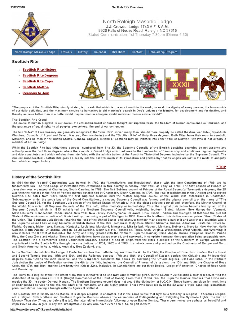 Scottish Rite Overview | PDF | Freemasonry | Masonic Lodge