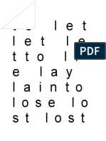 To Let Let Le Tto Li e Lay Lainto Lose Lo ST Lost