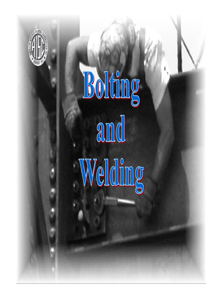 Bolting and Welding PDF Welding Construction