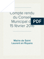 Compte Rendu Du Conseil Municipal Du 15 Février 2016