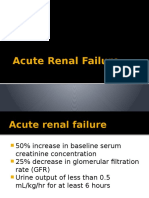 Acute Renal Failure: Causes, Evaluation and Management