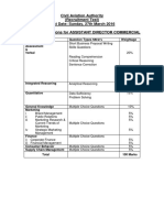 Civil Aviation Authority (Recruitment Test) Test Date: Sunday, 27th March 2016 Paper Compositions For ASSISTANT DIRECTOR COMMERCIAL