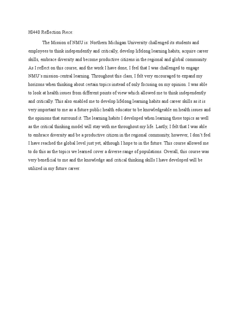 hl440 Reflection Piece | PDF