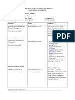 GF BBA Course Progress Report