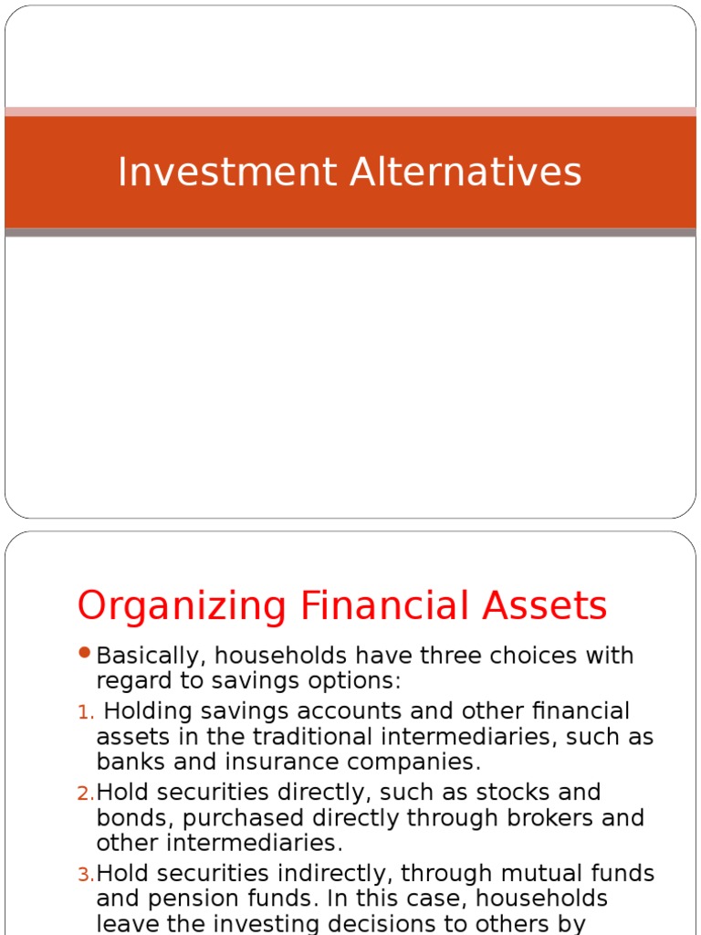 Investment Alternatives PDF Bonds (Finance) Fixed