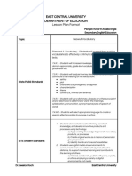 East Central University Department of Education Lesson Plan Format