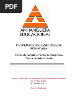 Atps adm anhanguera - Teoria da administração