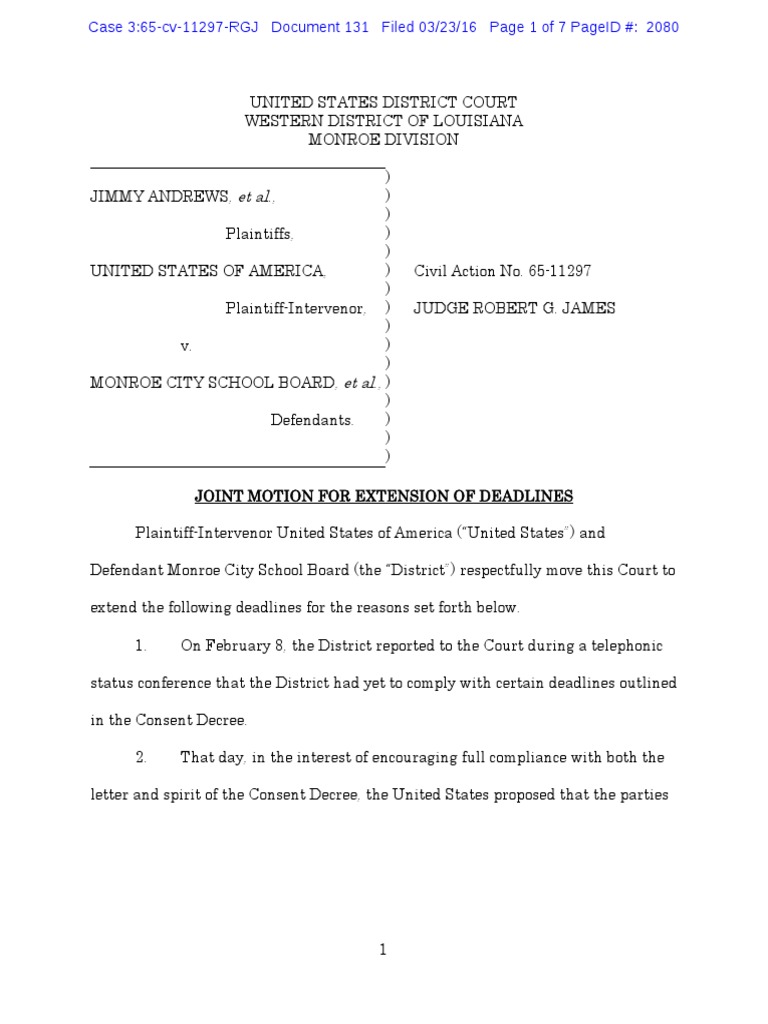 Consent Decree Extension Consent Decree Advanced Placement