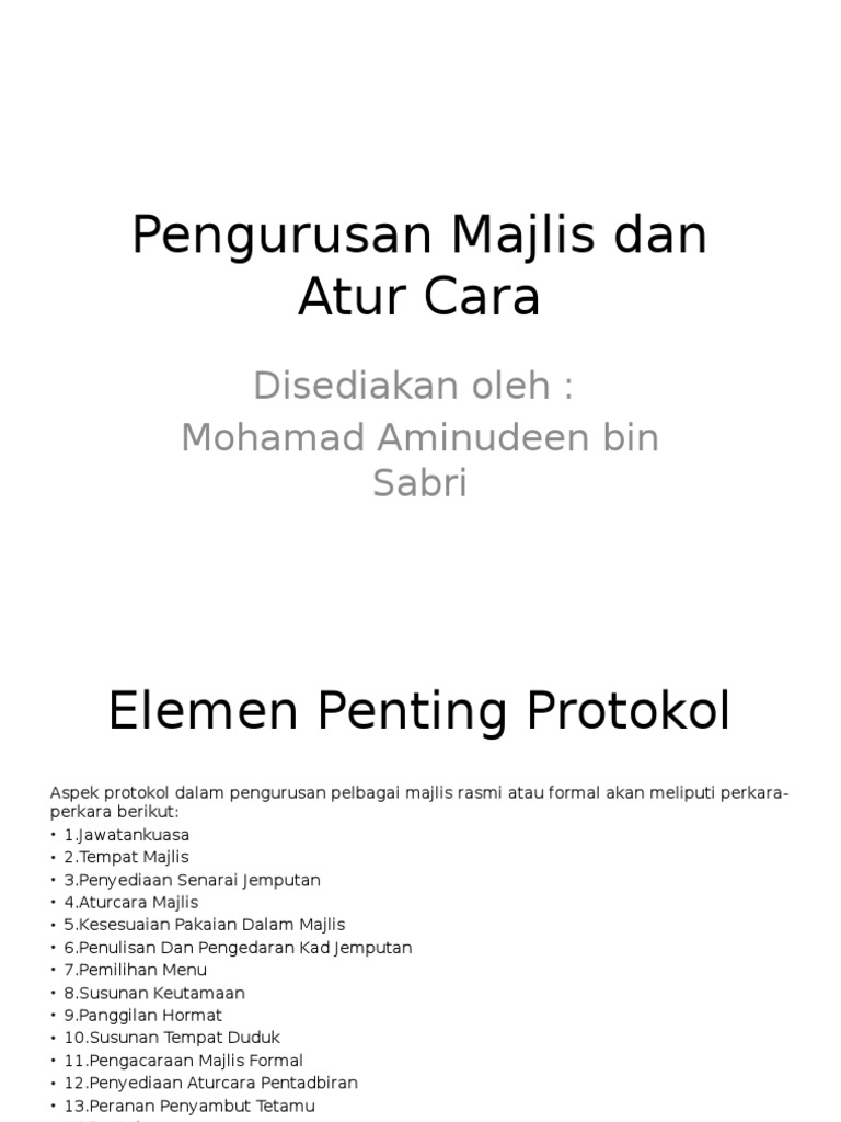 Elemen Penting Protokol Etiket Sosial Pdf