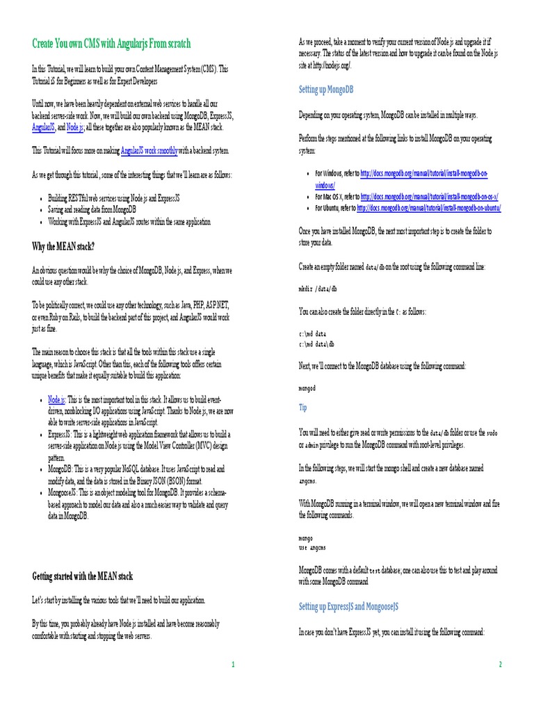 Build a Custom CMS with AngularJS | PDF | Web Application | Angular Js